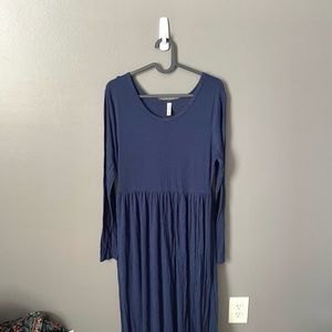 BOGO FREE!! Grecerelle womens blue long sleeve maxi dress